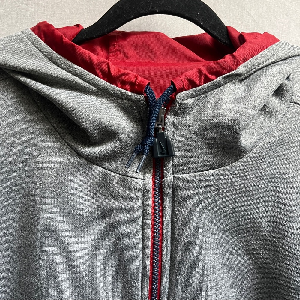 Vintage Nike Reversible Zip-Up Hoodie Red/Grey Zip Front Rare Find Men’s Sz 2XL - Picture 10 of 14